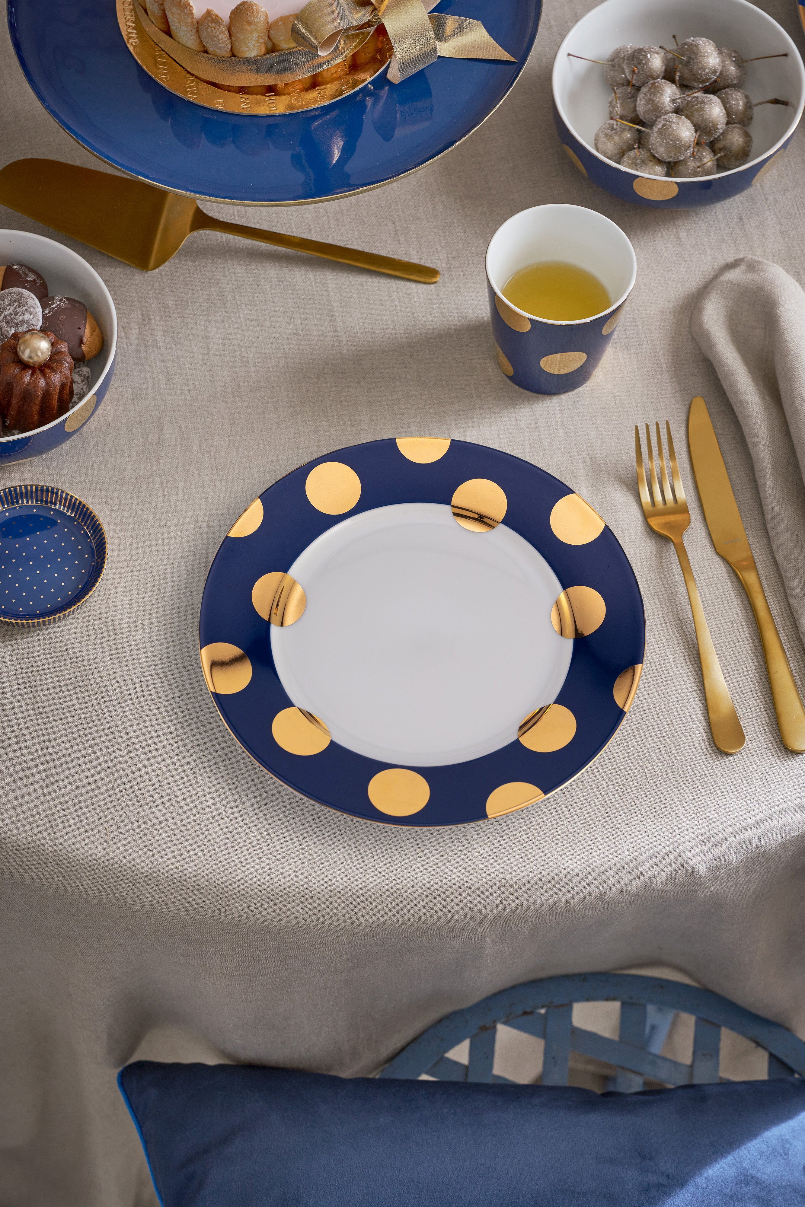 Set 2 Pjata Porcelani Dot Delight Dark Blue 21cm