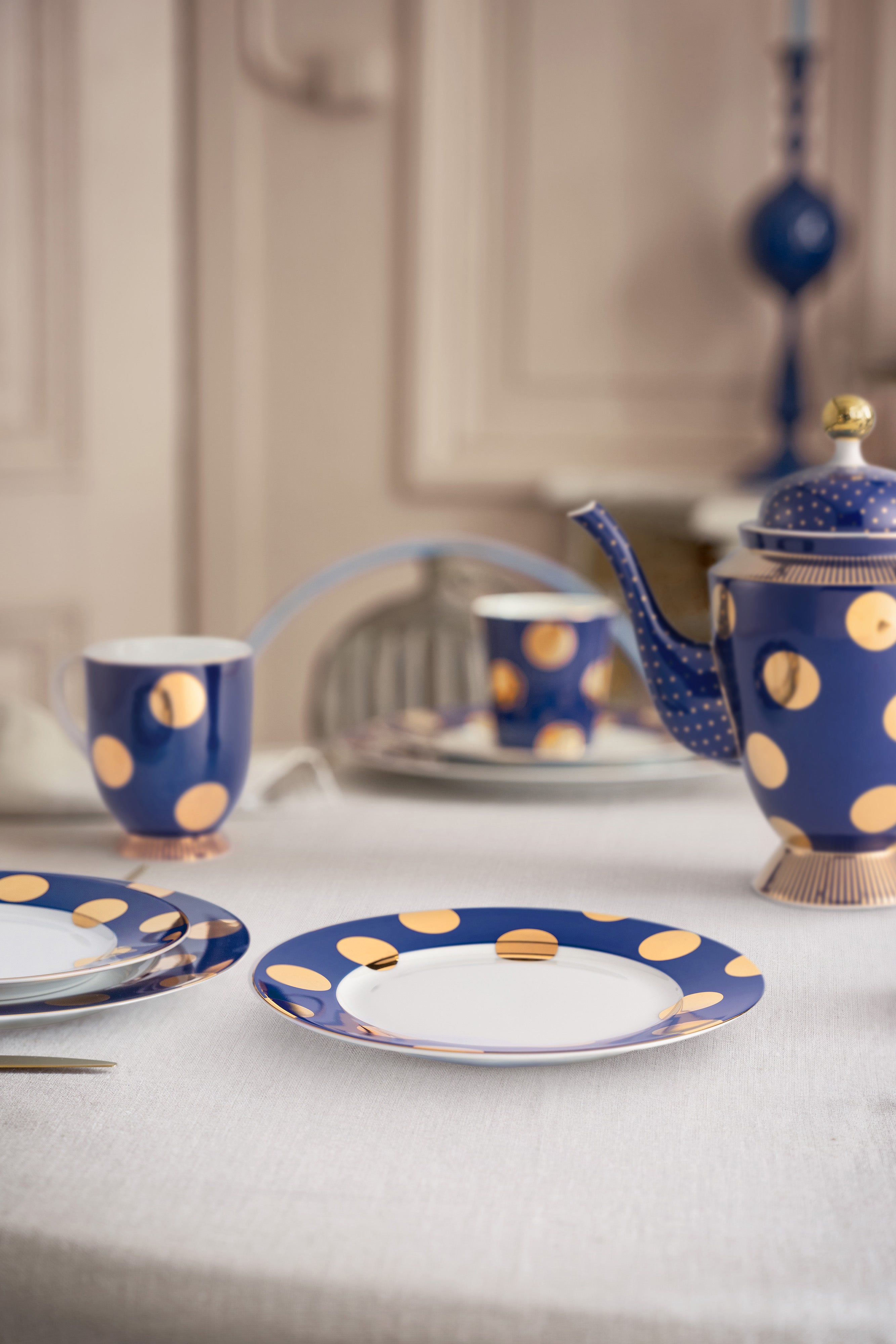 Set 2 Pjata Porcelani Dot Delight Dark Blue 21cm