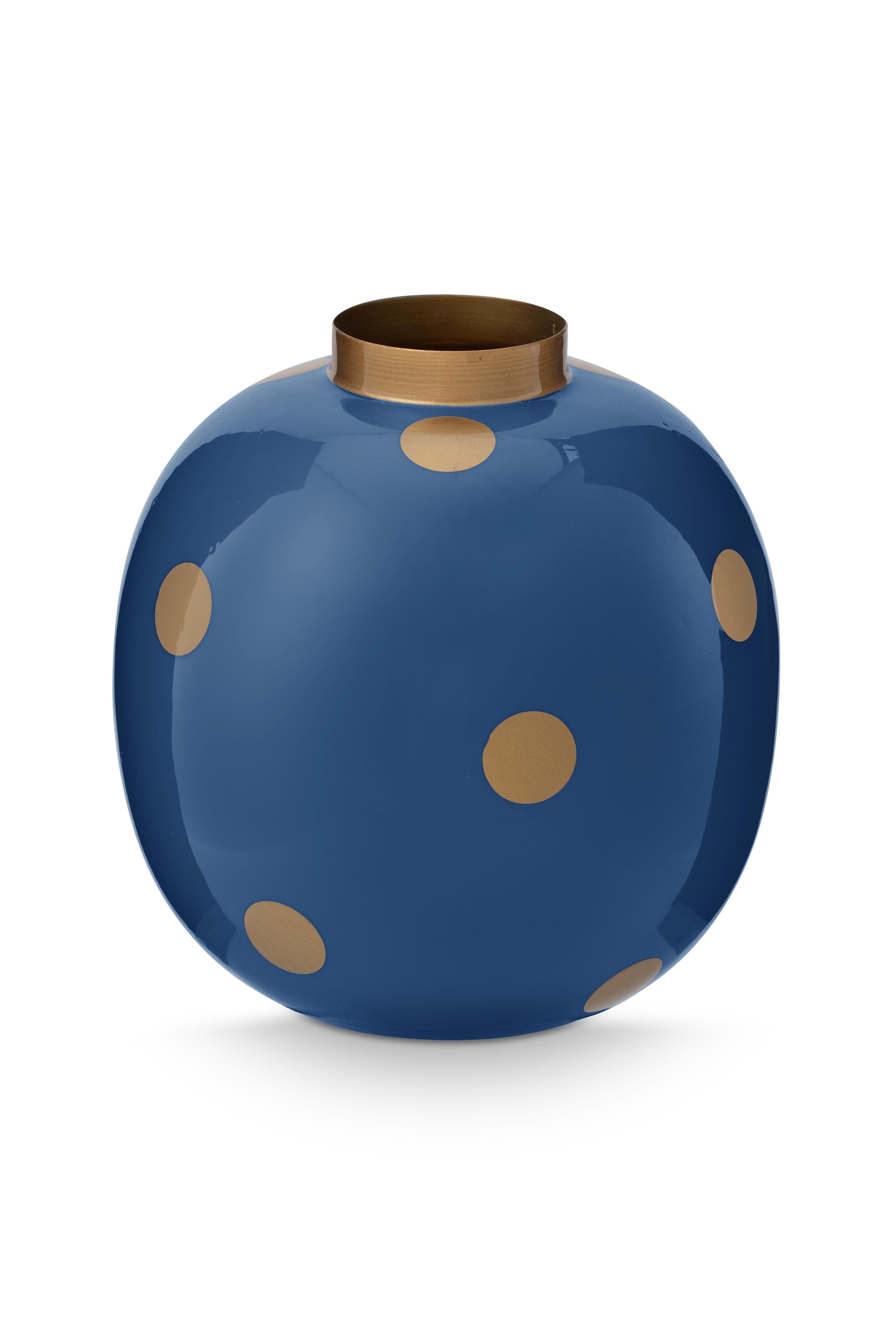 Vazo Metalike Dot Delight Navy & Gold 23cm