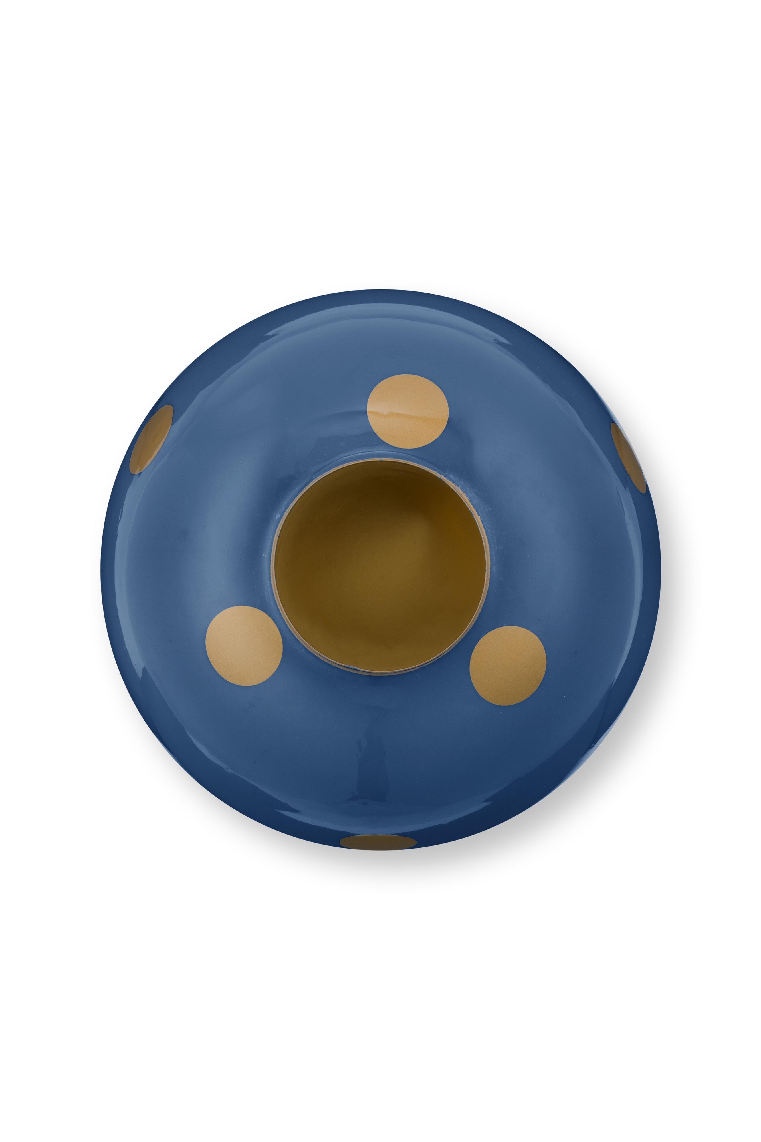 Vazo Metalike Dot Delight Navy & Gold 23cm