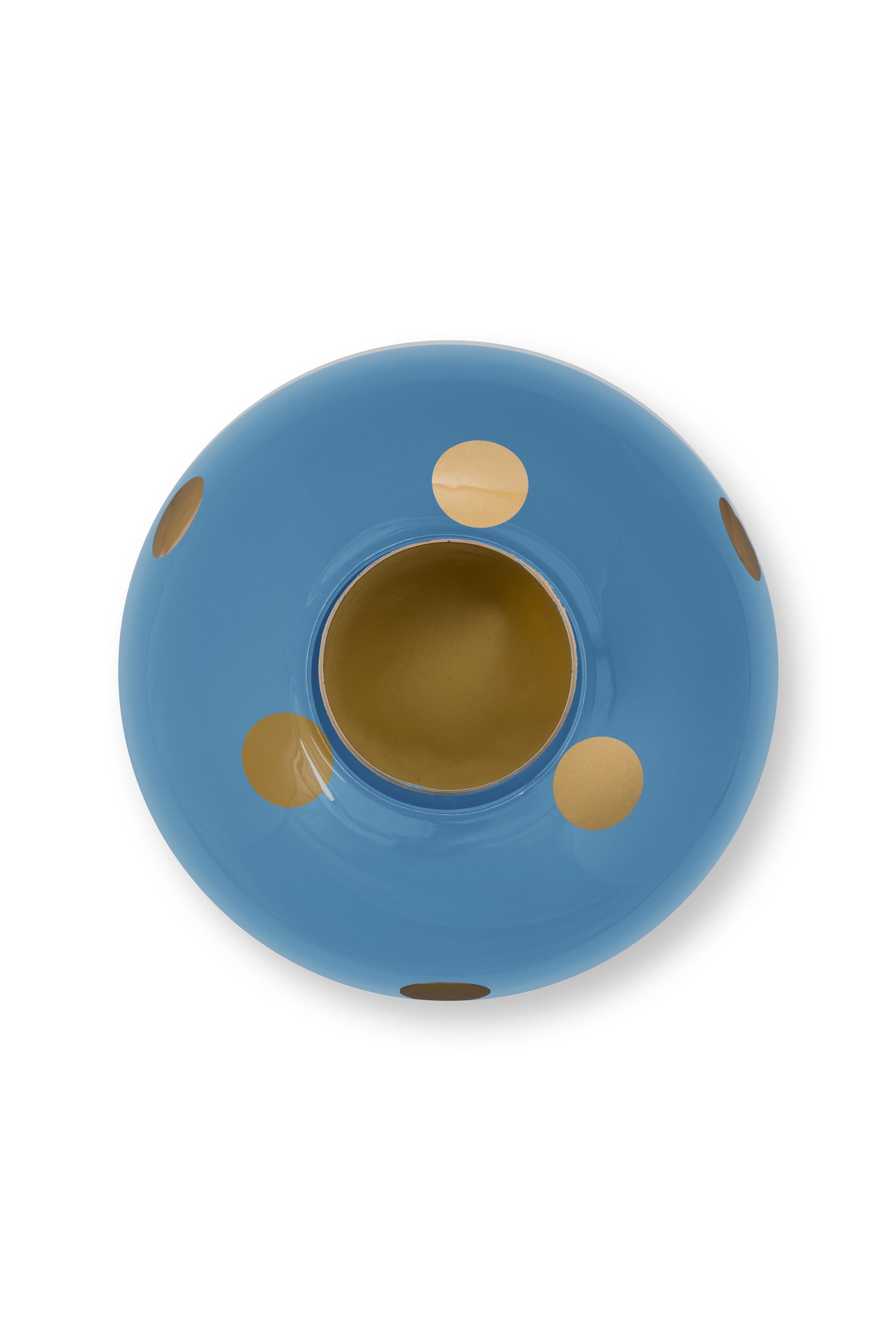 Vazo Metalike Dot Delight Light Blue & Gold 23cm