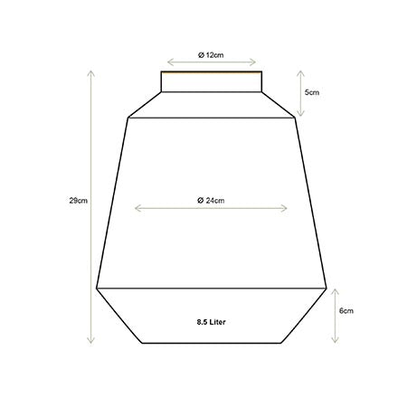 Vazo Metalike Dot Delight Navy & Gold Stripes 24x29cm